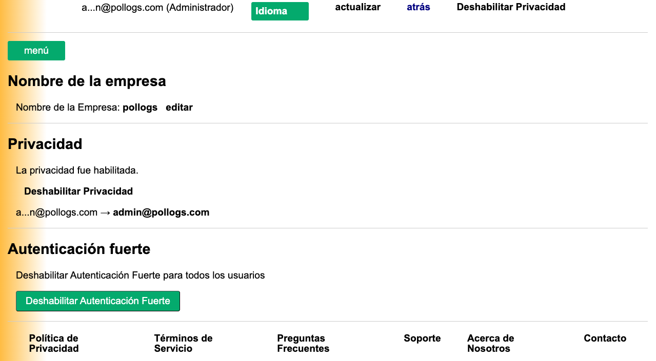 Admin Settings Dashboard View