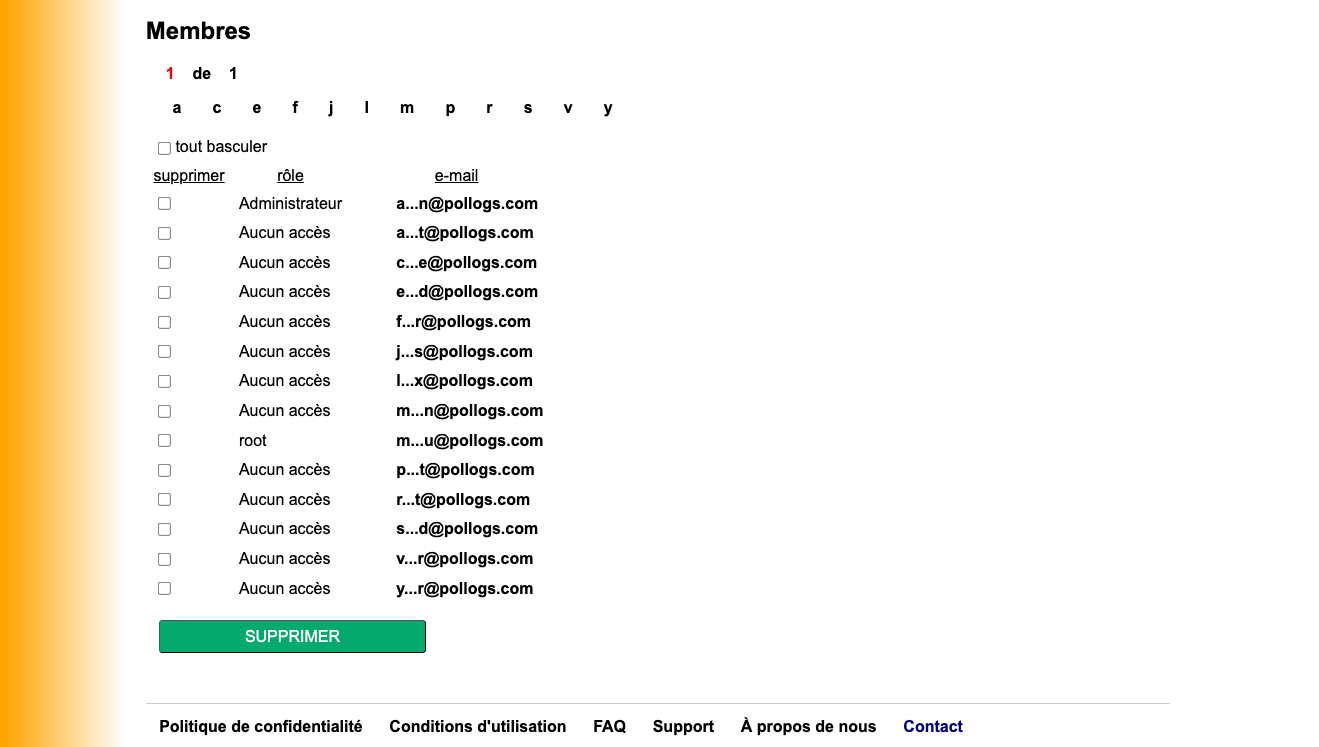Tableau de bord du personnel (suite)
