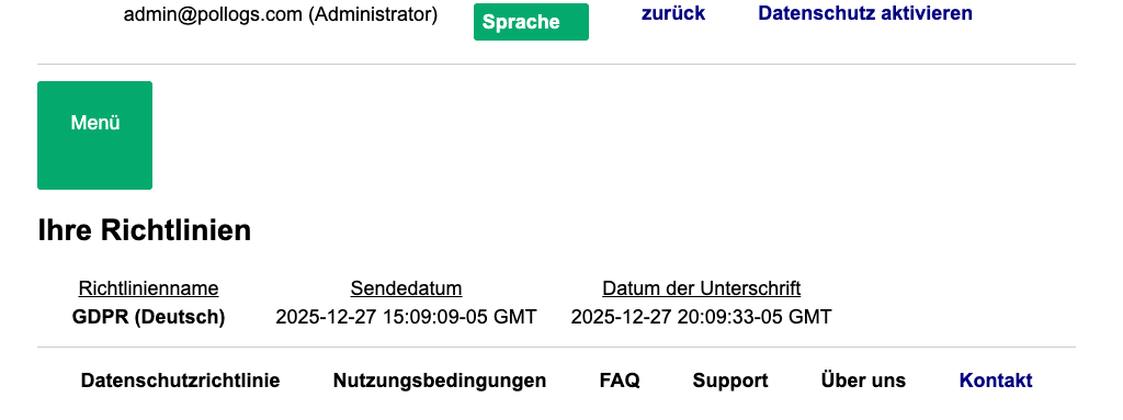 Meine Richtlinien Dashboard