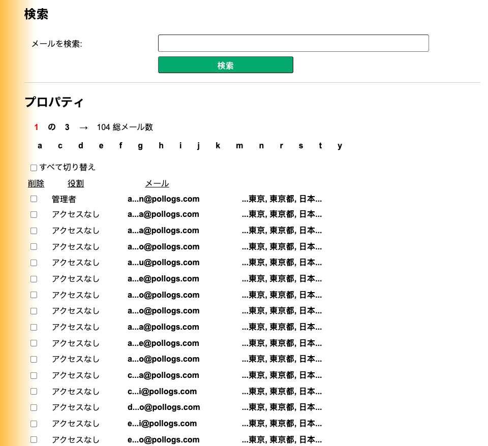 プロパティダッシュボード続き