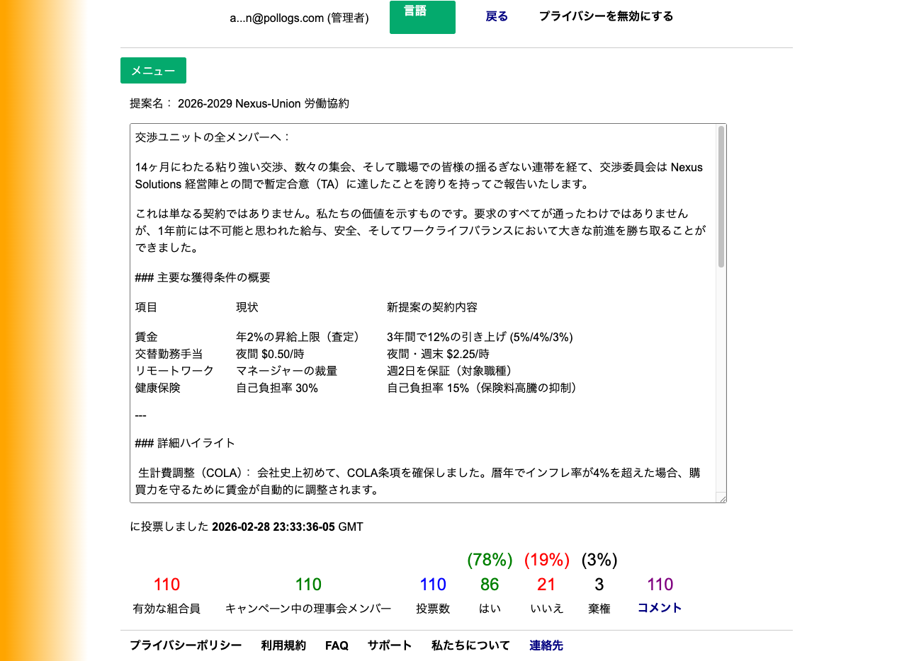 管理者キャンペーンダッシュボードビュー