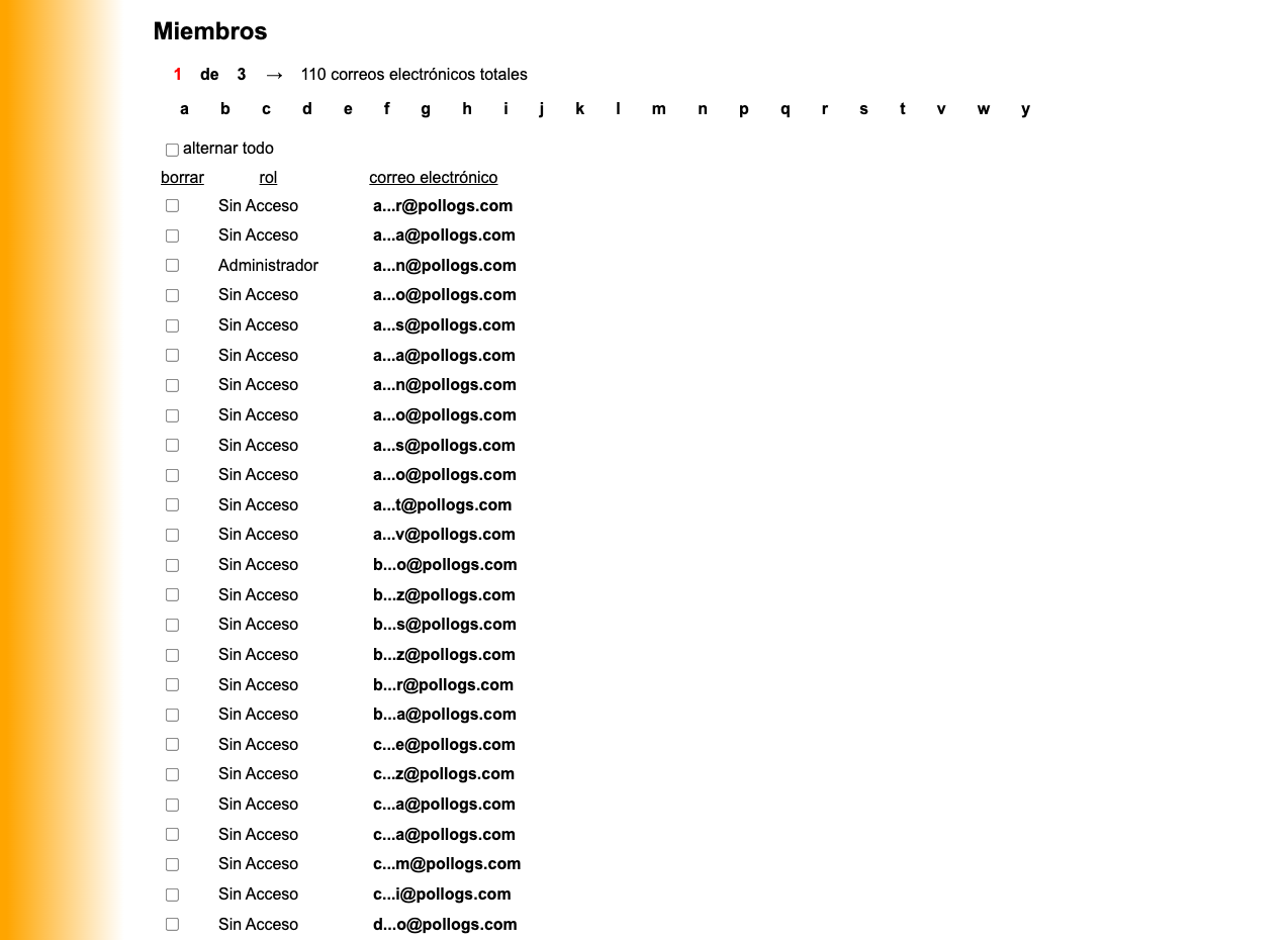 Panel del Personal Continuación
