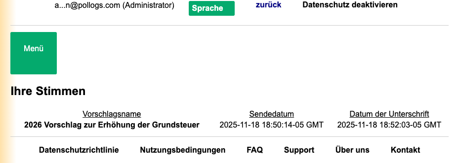 Mein Abstimmungs-Dashboard